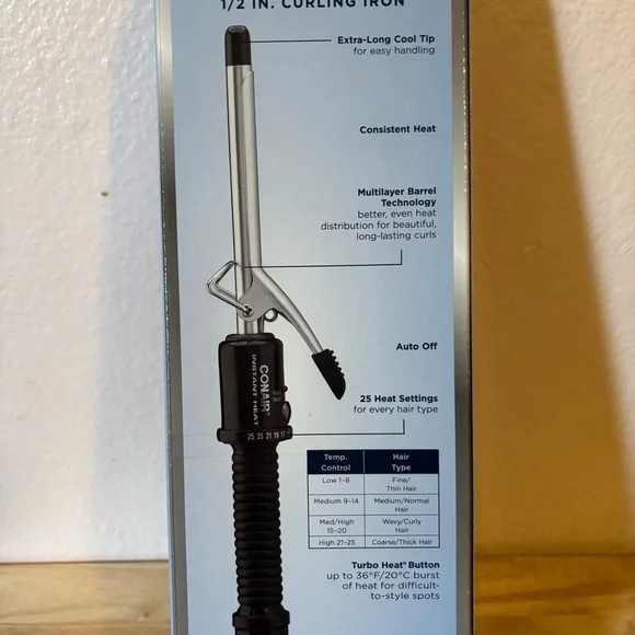 Conair 1/2" Black Curling Iron for Tight Curls - Picture 4 of 5